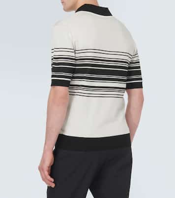 Logo striped silk jacquard polo shirt | Dolce&Gabbana