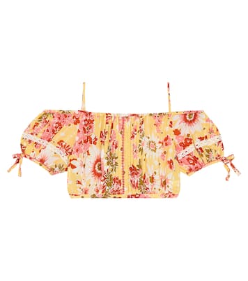 Bonny floral off-shoulder top | Poupette St Barth Kids