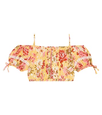Bonny floral off-shoulder top | Poupette St Barth Kids