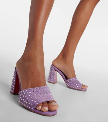 Mules Jane en daim à ornements | Christian Louboutin