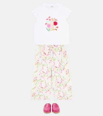 Floral cotton jersey T-shirt | Il Gufo