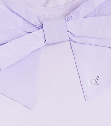 Bow-detail cotton-blend top | Monnalisa