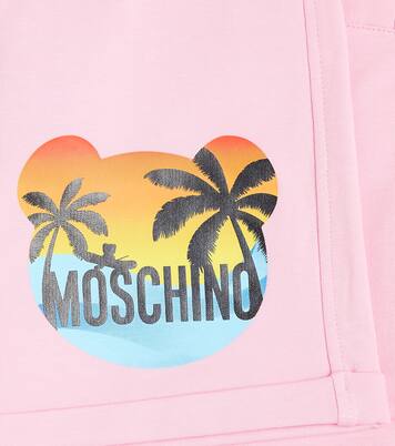 Printed cotton-blend jersey shorts | Moschino Kids