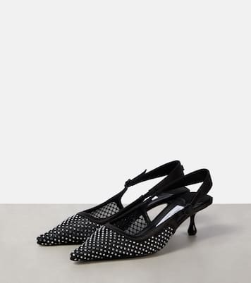 Slingback-Pumps Amel 50 aus Mesh mit Kristallen | Jimmy Choo
