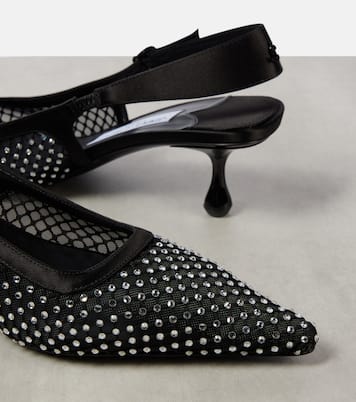 Slingback-Pumps Amel 50 aus Mesh mit Kristallen | Jimmy Choo