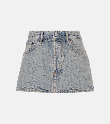 Monogram low-rise denim miniskirt | Acne Studios