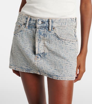 Monogram low-rise denim miniskirt | Acne Studios