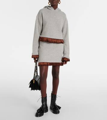 Falda midi de mezcla de lana con satén | JW Anderson