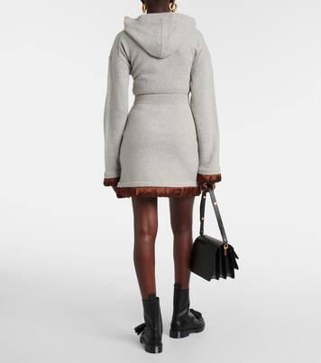 Falda midi de mezcla de lana con satén | JW Anderson