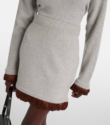 Falda midi de mezcla de lana con satén | JW Anderson