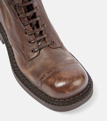 Leather lace-up boots | Miu Miu