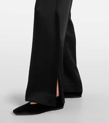 Weite High-Rise-Hose aus Satin | Toteme