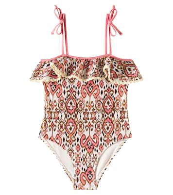 Wylie ruffled printed swimsuit | Zimmermann Kids