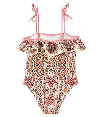 Wylie ruffled printed swimsuit | Zimmermann Kids