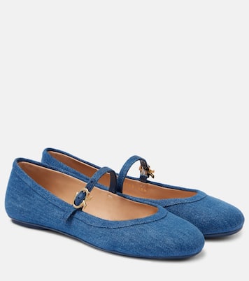 Carla denim Mary Jane flats | Gianvito Rossi