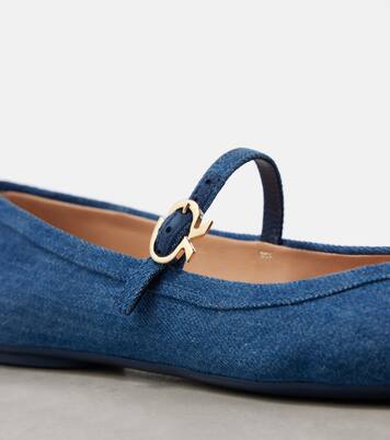 Carla denim Mary Jane flats | Gianvito Rossi
