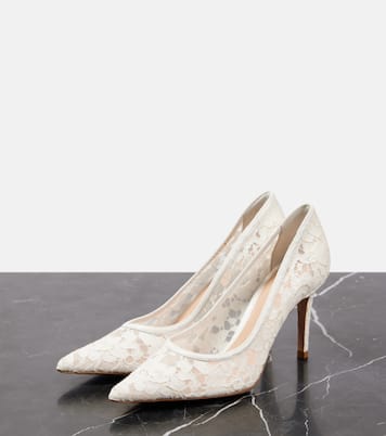Lyon 85 leather-trimmed lace pumps | Gianvito Rossi