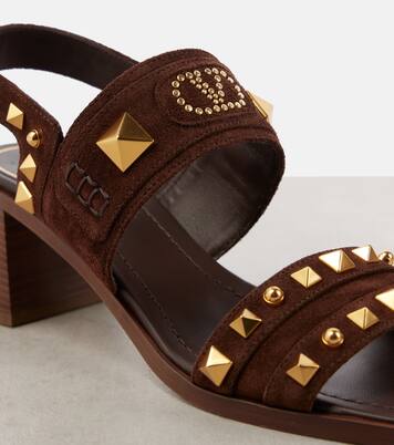 Plaster Caster Rockstud suede sandals | Valentino Garavani