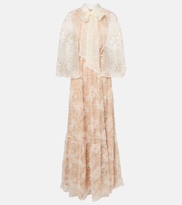 Abito lungo con ricamo | Self-Portrait