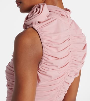 Ruched silk-blend midi dress | Magda Butrym