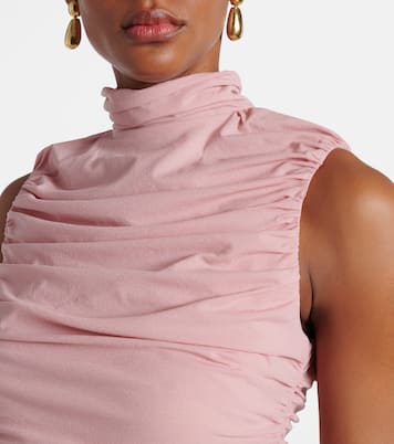 Ruched silk-blend midi dress | Magda Butrym