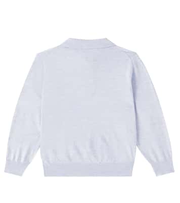 Cashmere, silk, and linen polo sweater | Brunello Cucinelli Kids