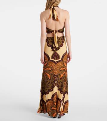 Robe longue imprimée en soie | Johanna Ortiz