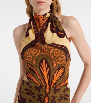 Robe longue imprimée en soie | Johanna Ortiz