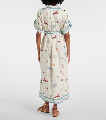 Robe chemise Sandy brodée en lin | Alémais