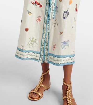 Robe chemise Sandy brodée en lin | Alémais