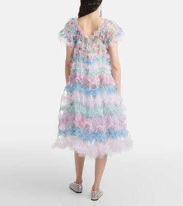 Robe midi Air-Flower en tulle à fleurs | Susan Fang