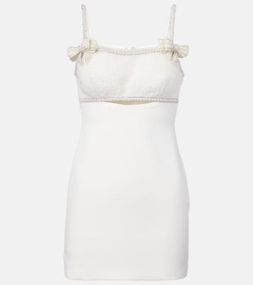 Minikleid aus Crêpe mit Zierperlen | Self-Portrait