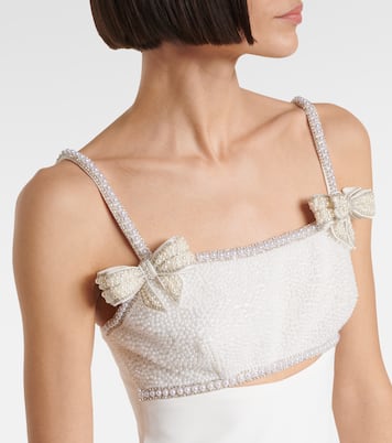 Minikleid aus Crêpe mit Zierperlen | Self-Portrait