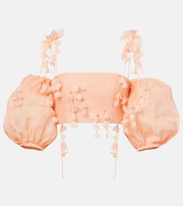 Cropped-Top Dawning aus Leinen und Seide | Zimmermann
