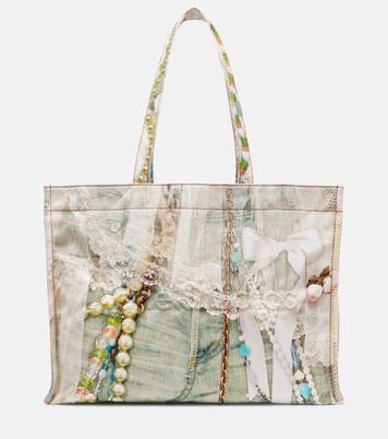 Logo trompe l'oeil canvas tote bag | Acne Studios