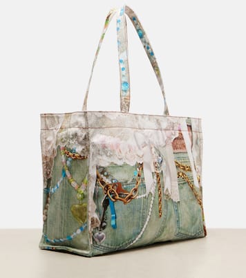 Logo trompe l'oeil canvas tote bag | Acne Studios