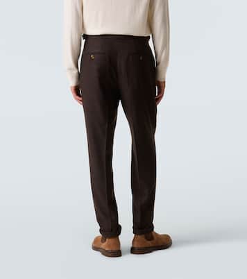 Checked wool, cashmere, and silk twill suit | Brunello Cucinelli