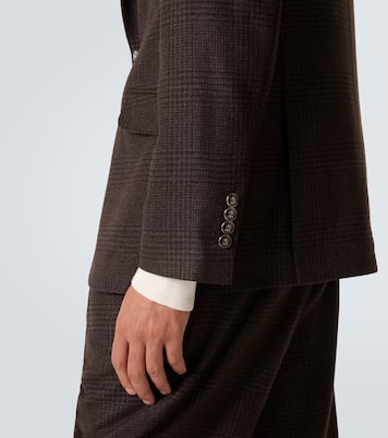 Checked wool, cashmere, and silk twill suit | Brunello Cucinelli