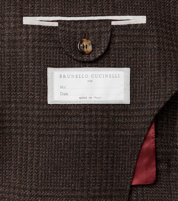 Checked wool, cashmere, and silk twill suit | Brunello Cucinelli