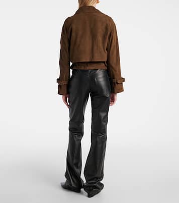 Cropped-Jacke Hatti aus Veloursleder | Nour Hammour