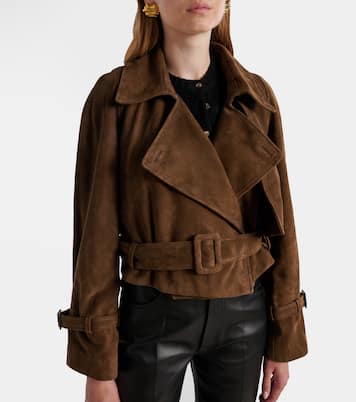 Cropped-Jacke Hatti aus Veloursleder | Nour Hammour