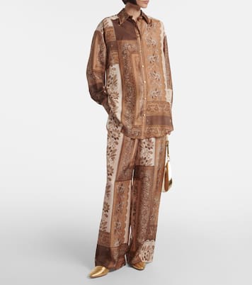 Lucky printed silk straight pants | Zimmermann