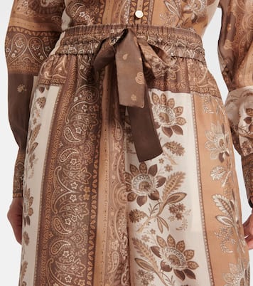 Lucky printed silk straight pants | Zimmermann