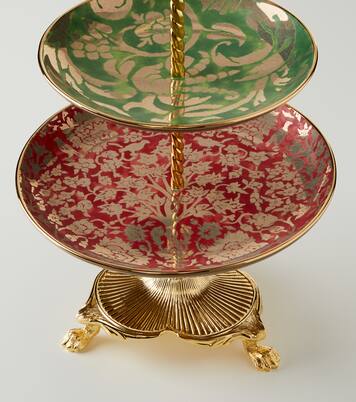 Fortuny gold-plated porcelain serving stand | L'Objet