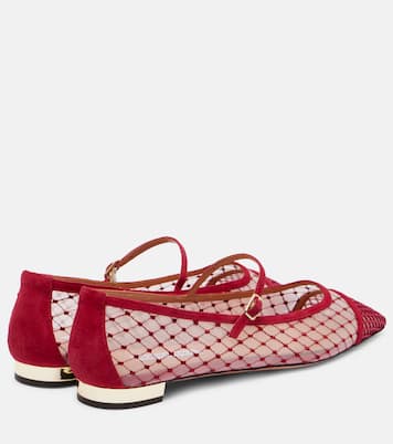Juliette suede-trimmed Mary Jane flats | Aquazzura