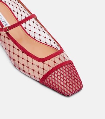 Juliette suede-trimmed Mary Jane flats | Aquazzura