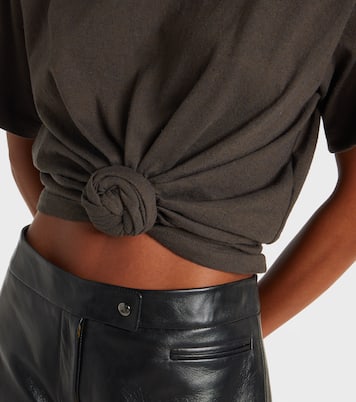 Gathered cotton and silk T-shirt | Magda Butrym