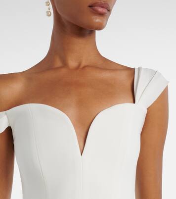 Bridal Off-Shoulder-Robe aus Crêpe | Alex Perry