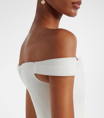 Bridal Off-Shoulder-Robe aus Crêpe | Alex Perry