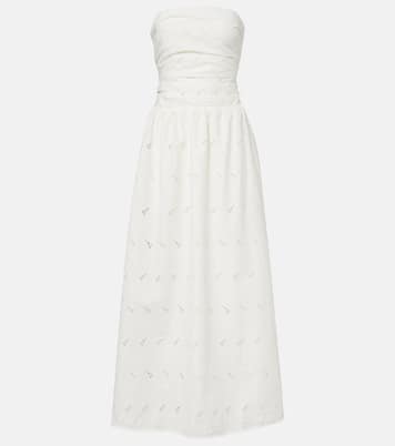 Abito lungo Moa in sangallo drappeggiato | Faithfull